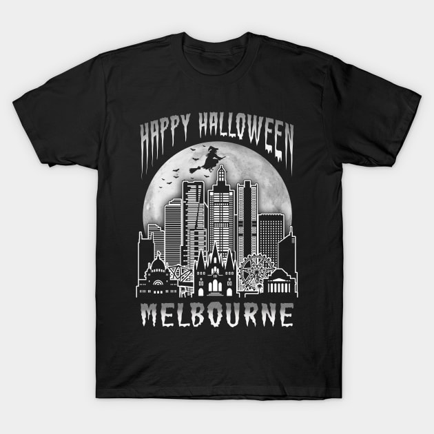 Happy Halloween Melbourne Australia T-Shirt by travel2xplanet